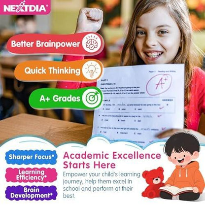 Phosphatidylserine Supplement 100mg, Focus Gummies for Kids Teens + Vitamin C & D3 400IU, Sugar Free Kids Brain Gummies Increase Attention & Concentration, Chewable, Vegan, Gluten Free, Non-GMO 60Cts
