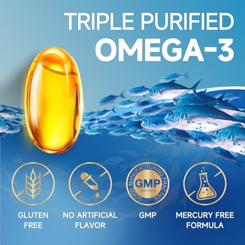 Triple Strength Omega-3 Fish Oil 2000mg with Vitamin E – Ultra High-Potency EPA, DHA & DPA Fatty Acids – Supports Heart, Brain, Eye, Skin & Immune Health – Non-GMO, 120 Softgels - görsel 13