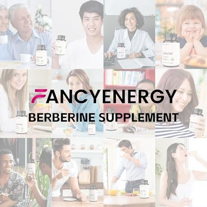 FANCYENERGY Berberine HCl Supplement with Ceylon Cinnamon & Citrus Bergamot – Botanical Formula for Daily Wellness – 120 Vegan Capsules