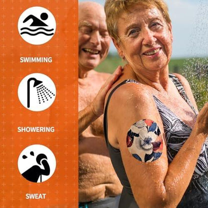 Jinyusega Adhesive Patches for G7-20pcs G7 Overpatches Waterproof, with Easy-Peel Tab Pre-Cut Backing, CGM Sensor Tape for 10-14 Days Florish