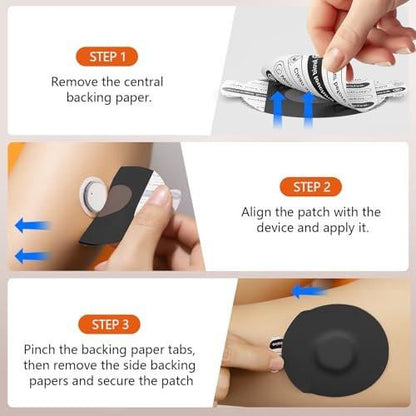 Jinyusega Adhesive Patches for Dexcom G7 – 20 Pack Waterproof CGM Over Patches with Easy-Peel Tab, Pre-Cut Backing, Sereneglow Design