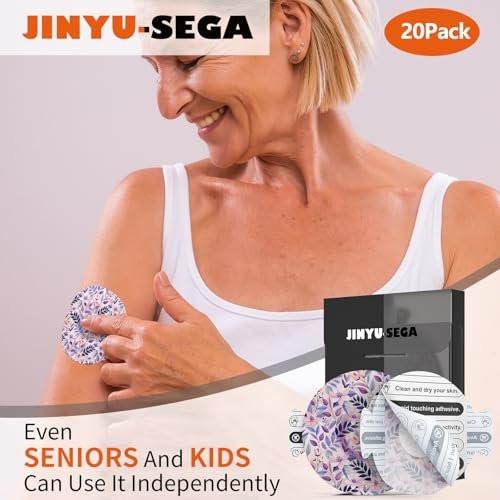 Jinyusega Adhesive Patches for Dexcom G7 – 20 Pack Waterproof CGM Over Patches with Easy-Peel Tab, Pre-Cut Backing, Sereneglow Design - görsel 11