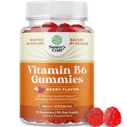 Potent Vitamin B6 Gummies for Adults - Vitamin B6 50mg Per Serving Gummy Vitamins for Women and Men for Immune Nerve and Mood Support - Vegan Kosher B6 Vitamins Gummies for Women and Men - 90 count