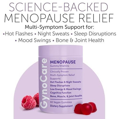 Menopause Supplements for Women | Menopause Gummy Vitamins | Relief for Hot Flashes, Night Sweats & Mood Swings | Helps Sleep Disruptions & Brain Function | 60 Vegan Gummies