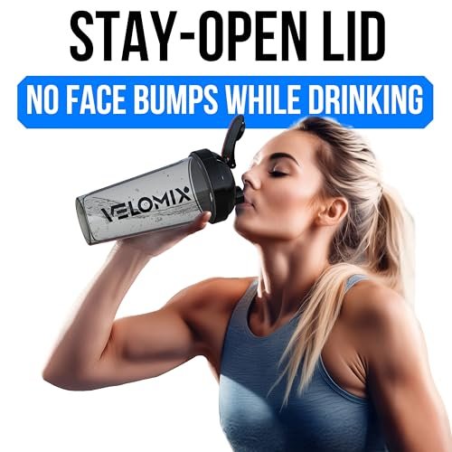 VELOMIX -6 PACK- 28 oz Protein Shaker Bottle for Protein Mixes - 6x Wire Whisk | Leak Proof Shaker Cups for Protein Shakes | Protein Shaker Bottle Pack | Protein Shake Cup (Dynamic Fuel Series) - görsel 12