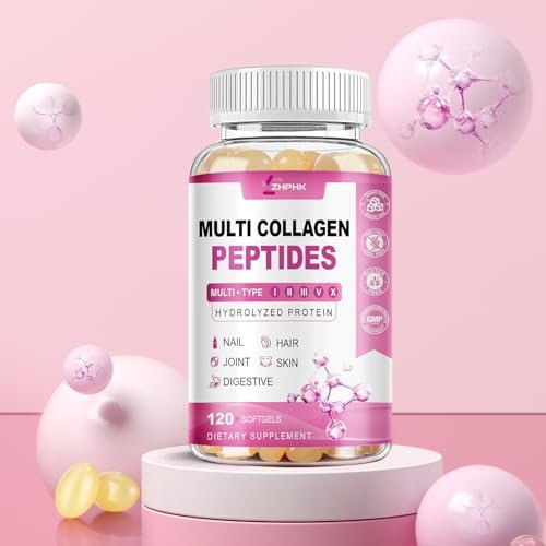 ZHPHK Multi Collagen Peptides for Women 2000mg Hydrolyzed Collagen Peptides Pills from Type I II III V X with Hyaluronic Acid Better Absorption with Vitamin C Support Skin Hair Nail | 120 Count - görsel 12