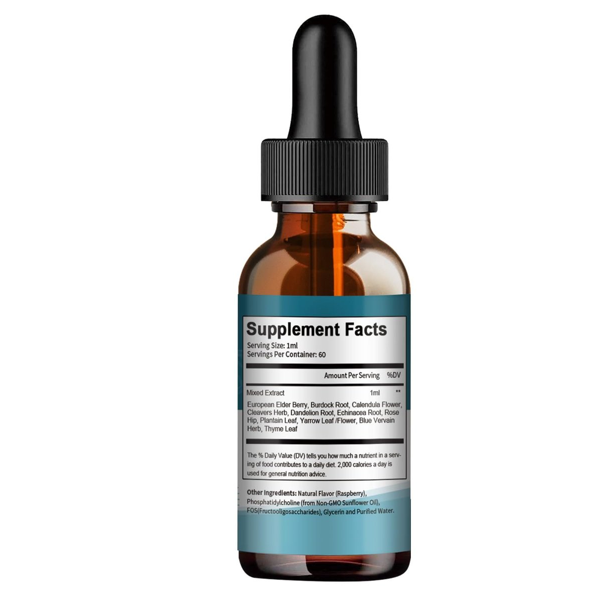 Liposomal Lymphatic Drainage Drops - 11 In 1 Organic Lymphatic Drainage Supplement with Burdock Root, Echinacea, Elderberry, Calendula, Cleavers Herb, Dandelion Supports Lymphatic Health 2 FL.OZ - görsel 4