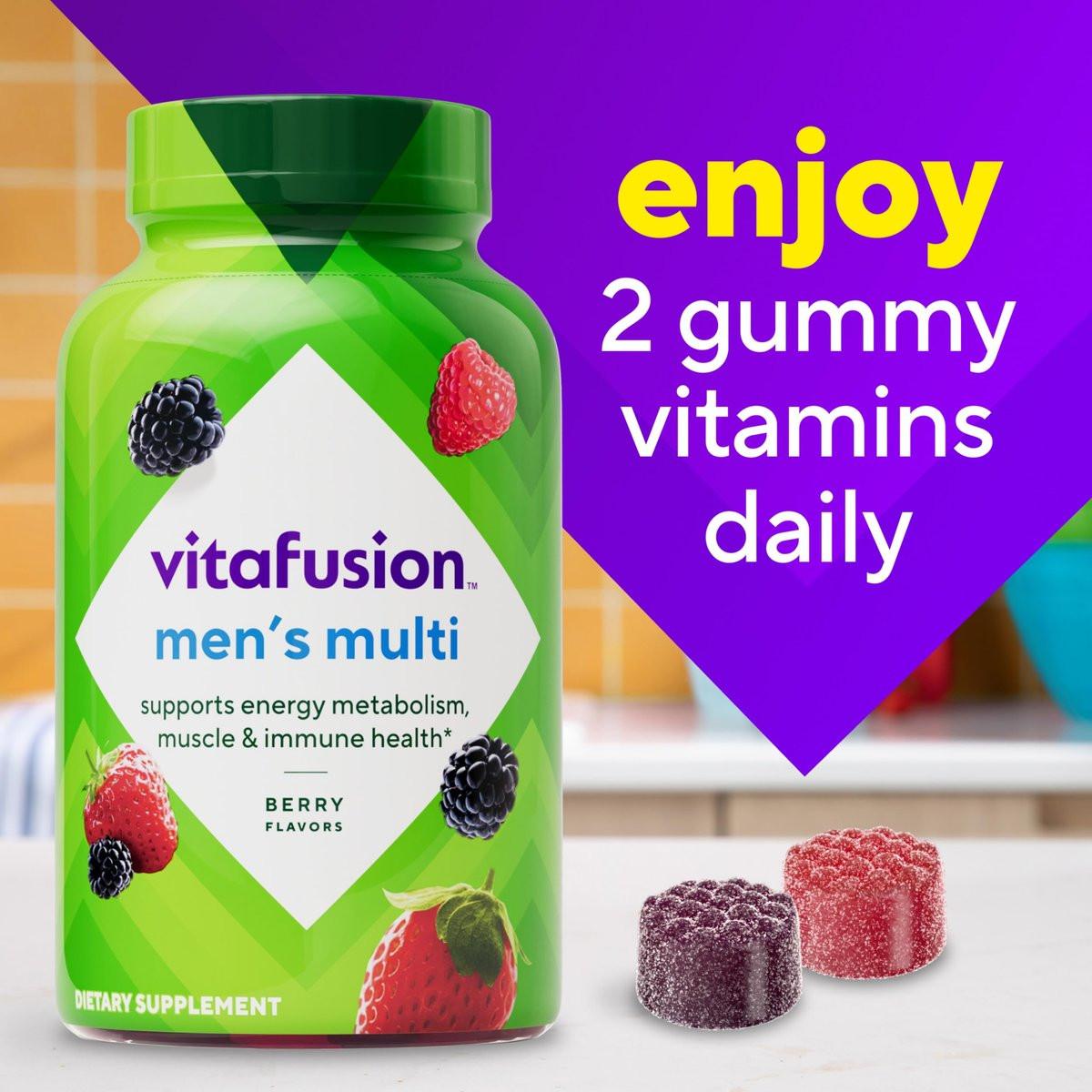 vitafusion Adult Gummy Vitamin Supplement for Men, Berry Flavored, A, C, D, E, B6, B12, Daily, 120 Count, 60 Day Supply - görsel 10