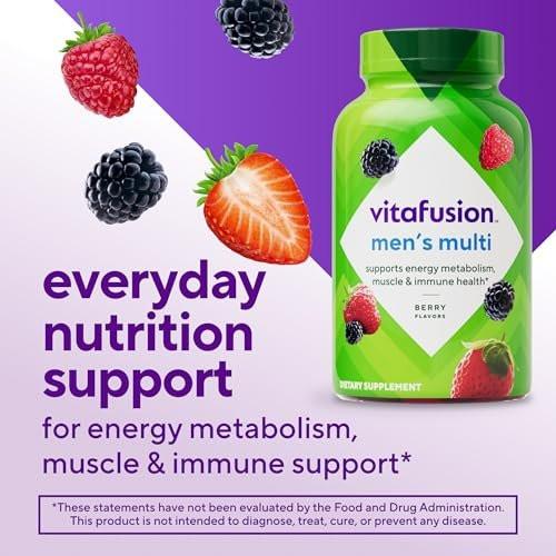 vitafusion Adult Gummy Vitamin Supplement for Men, Berry Flavored, A, C, D, E, B6, B12, Daily, 120 Count, 60 Day Supply - görsel 2