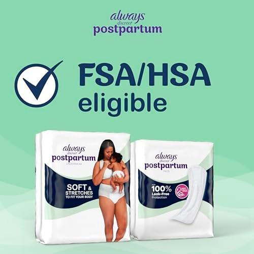 Always Discreet Postpartum Incontinence Pads, Moderate Absorbency, 57 Count - görsel 6