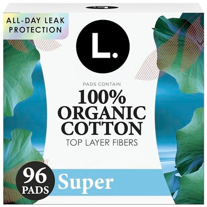 L. Ultra Thin Pads for Women, Super – Organic Cotton Top Layer: Made with certified organic cotton, the top layer – Image 2