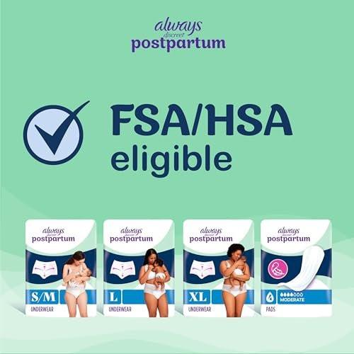 Always Discreet Postpartum Incontinence Pads, Moderate Absorbency, 57 Count - görsel 2