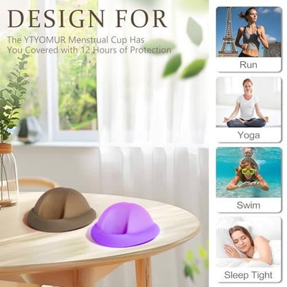 YTYOMUR Reusable Menstrual Disc - Soft & Comfortable, Leakproof Menstrual Cup Alternative - Set of 2 (Large & Small Sizes)