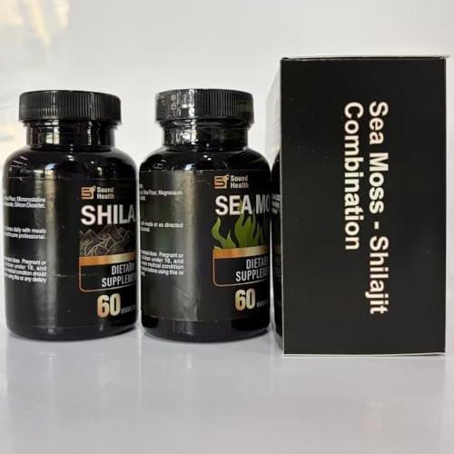 Irish Sea Moss & Shilajit Bundle for Natural Energy, Sleep Support & Hair Growth, Made with Black Seed Oil, Ashwagandha, Ginger, Rhodiola Rosea, Vitamins C & D, for Man & Women, All-in-1 Supplement - görsel 1