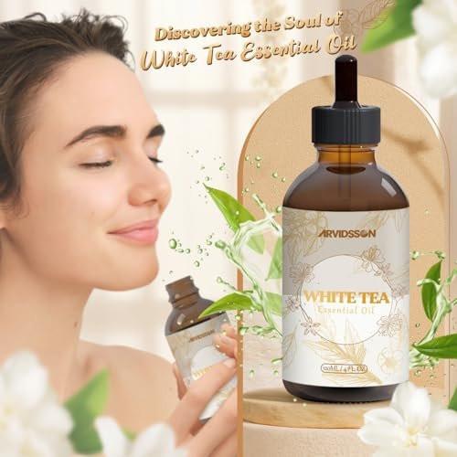 White Tea Essential Oil 4 Fl Oz (120ml) - Pure and Natural Fragrance Oil, White Tea Oil for Diffusers, Candle Making, Room Spray Diffuser Oil for Home, Aromatherapy Scented Oil Gift for Women - görsel 14