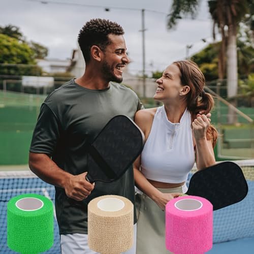 Clooflar 16 Pack Self Adhesive Bandage Wrap, 2" X 5 Yards Multi-Colored Elastic Cohesive Bandage Wrap for Sports, Wrist, Ankle and Vet Wrap, Grip Tape - görsel 14