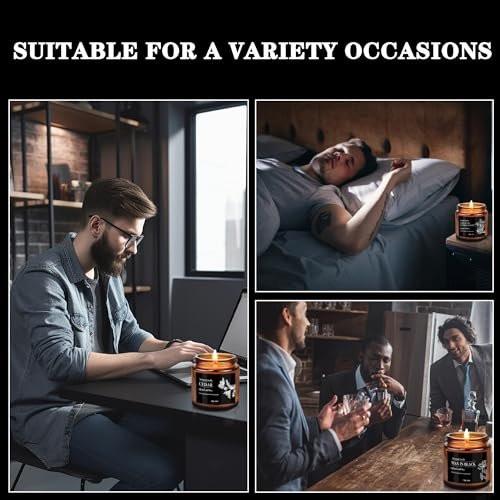 Scented Candles for Men | 6 Pack Candles for – Masculine Scent Profile: Infused with rich sandalwood and cedar – Image 2