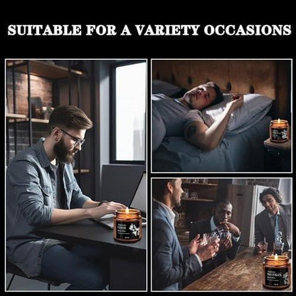Scented Candles for Men | 6 Pack Candles for – Masculine Scent Profile: Infused with rich sandalwood and cedar – Image 2