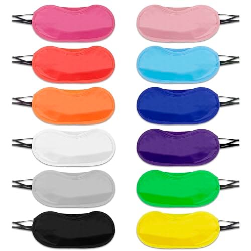 12pcs Eye Mask Sleep Masks Blindfolds Multicolor Sleeping Mask Blindfold Eye Cover Team Building Games Party with Nose Pad and Adjustable Strap for Women Men Kids - görsel 2