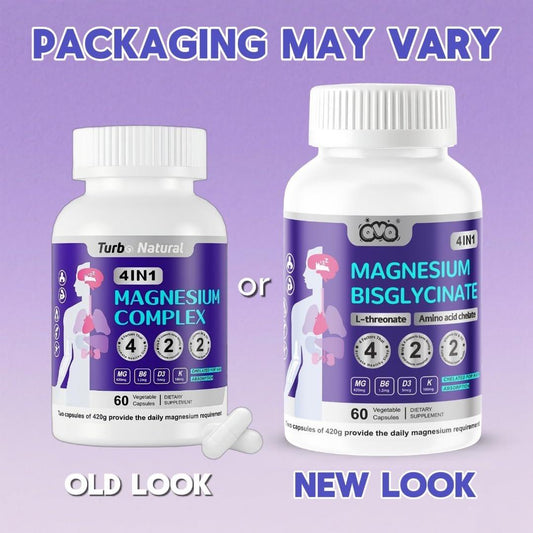420 Mg Magnesium Bisglycinate L-Threonate Amino Acid Chelated Supplement with Vitamin and Potassium High Absorption Formula for Muscle Relaxation Bone & Joint Support Magnesium Complex Capsules