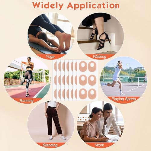 Shynek 42 Pcs Callus Pads Soft Felt Callus Oval Shape Cushion Pads for Bottom of Foot Self Adhesive Foot Callus Cushions, Corn Pads for Feet for Men and Women Pain Lessen Foot Care, Beige - görsel 7