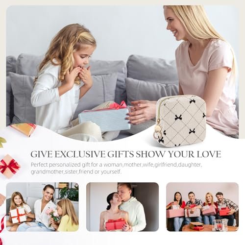 Playexen Period Bag for Teen Girls, Corduroy Cute Sanitary Napkin Storage Bag, Menstrual Pad Pouches Tampon Holder for Purse (Beige-Bow Tie) - görsel 11