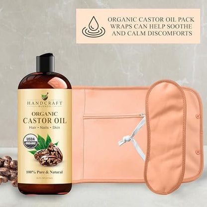 Handcraft Blends Castor Oil Pack Wrap | – Adjustable Elastic Straps : The straps allow for a custom fit, ensuring – Image 3