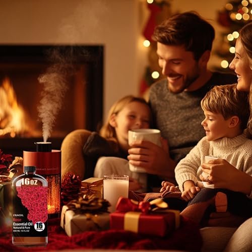 Rose Essential Oil, Rose Oil 16 Fl Oz 480 ML for Diffuser Humidifier Yoga Cleaning DIY Candle Soap Making Perfume Gift for Women Essential Oils FRAOIL (Rose 16 Fl Oz (Pack of 1)) - görsel 2