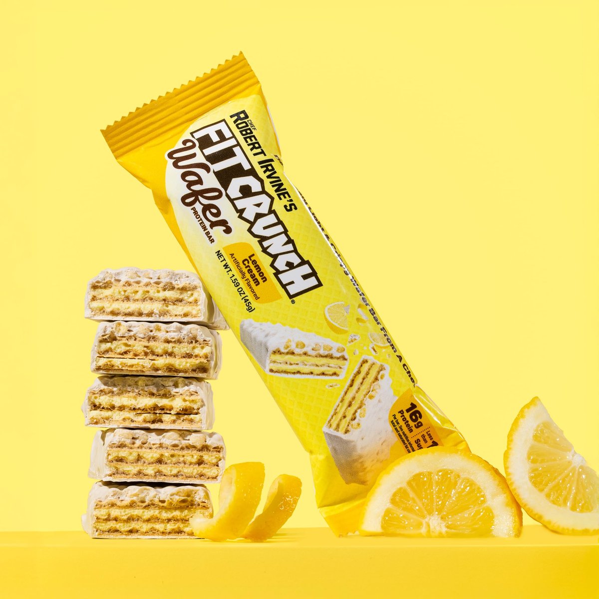 FITCRUNCH Wafer Protein Bars, Designed by Robert Irvine, 16g Protein & 1g Sugar (9 Bars, Lemon Cream) - görsel 1