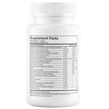 envitamin Women's Methylated Multivitamin Multimineral with Horsetail, Iron, Biotin Complex and L-Methylfolate for Ultra Absorption - 30 Count