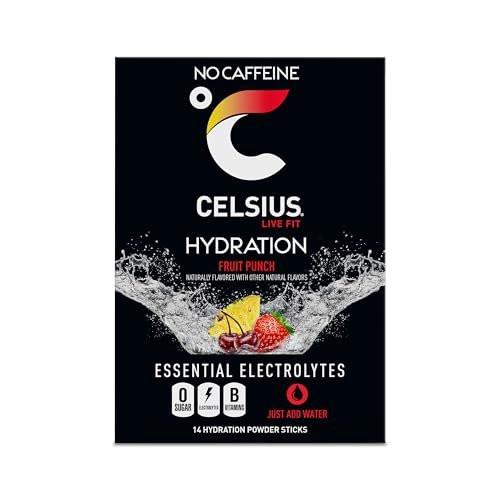 CELSIUS Hydration™ Fruit Punch, Sugar Free Electrolyte Hydration Drink Mix (Pack of 14) - görsel 10