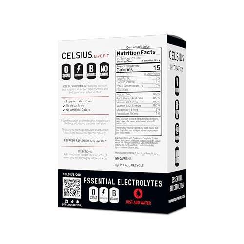 CELSIUS Hydration™ Fruit Punch, Sugar Free Electrolyte Hydration Drink Mix (Pack of 14) - görsel 9