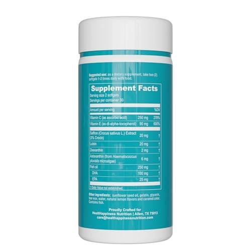 UpNourish AREDS 2 Eye Vitamins for Seniors - Lutein Eye Health Supplement for Adults - Computer Eye Strain Relief, Ocular Health and Dry Eye Support - Vision & Eye Supplements for Women and Men - görsel 5