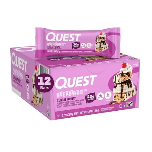 Quest Nutrition Overload Protein Bars, – Low Sugar: With just 1g of sugar per bar, you can enjoy a sweet treat – Image 2