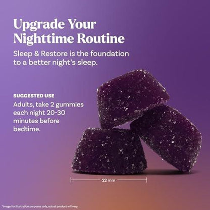 Natrol Sleep & Restore Magnesium Glycinate Blend Gummies, Magnesium for Sleep Aids for Adults, Melatonin-Free, Cherry Flavored, 30 Day Supply