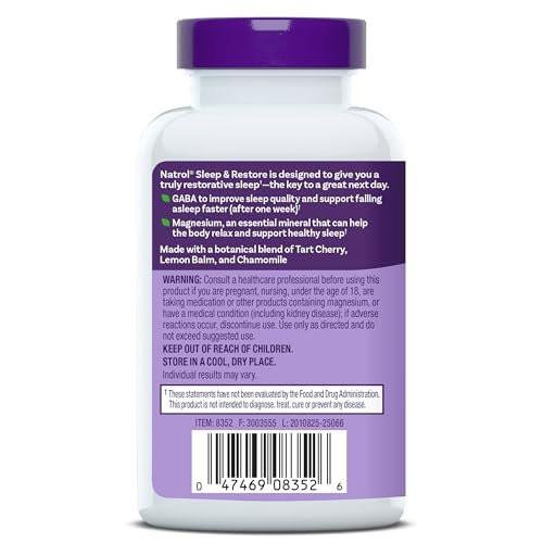 Natrol Sleep & Restore Magnesium Glycinate Blend Gummies, Magnesium for Sleep Aids for Adults, Melatonin-Free, Cherry Flavored, 30 Day Supply - görsel 4