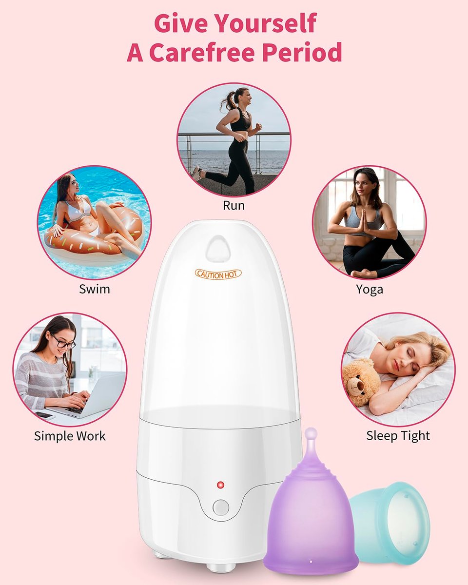 Menstrual Cup Steamer Sterilizer with 2 – 100% Silicone Cups: Made from medical-grade silicone, these cups are – Image 12