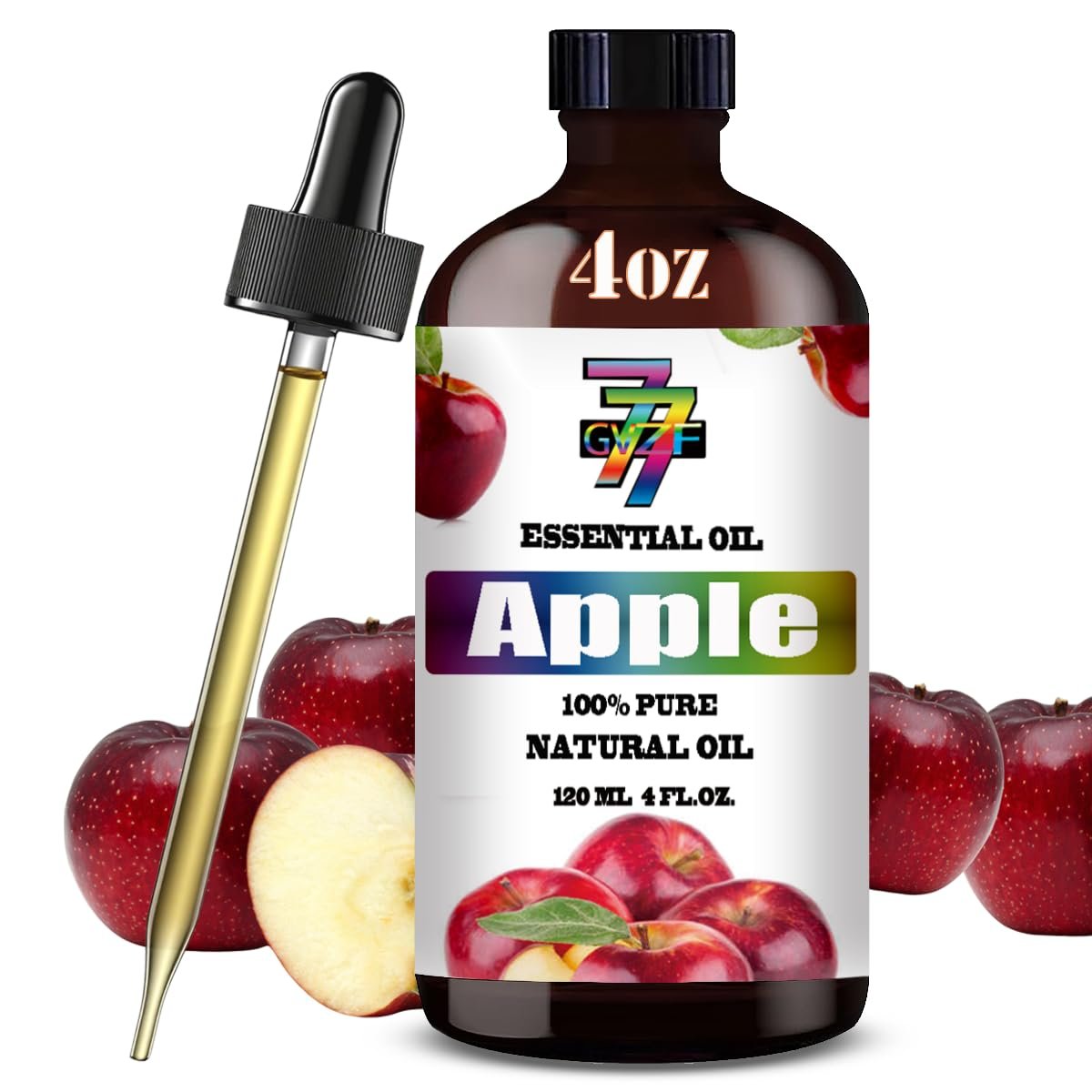Fresh Apple Essential Oil – Crisp Fresh Apple Oil for Diffuser, Humidifier, DIY Candles, Soap, Kitchen, Home, Gift – 4 fl oz (120 ml) – GV77ZF - görsel 1