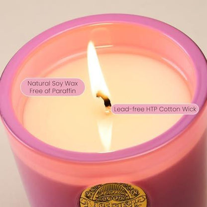 M&SENSE Peony Blush Scented Candle | 9.2 oz Soy Wax Pink Candle, Non-Toxic Aromatherapy Candle for Stress Relief & Home Spa