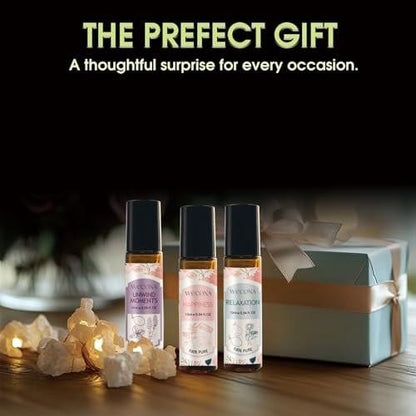 Wecona Aromatherapy Essential Oil Roll-On Set – 6x10ml Essential Oil Blends with Roller Bottles, Portable Essential Oils for Diffusers for Home, Relaxing Gift for Women & Men