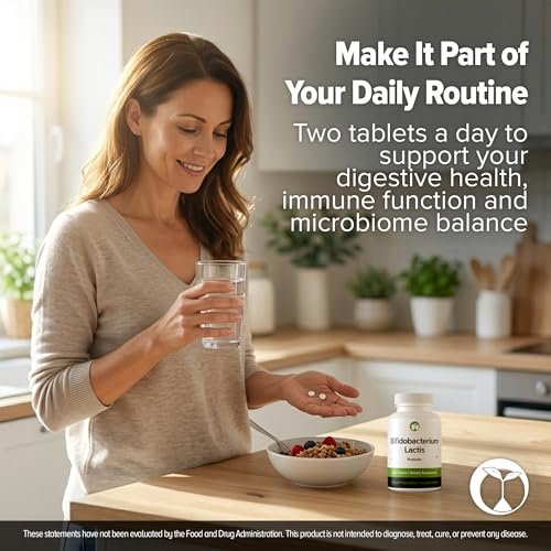 Bifidobacterium Lactis Probiotic 240 Tablets (4 Month Supply) - 3 Billion CFU Researched Strain - Supports Digestive & Immune Health - GMP Certified - görsel 9