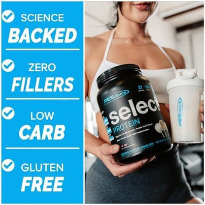 PEScience Select Protein Powder, Whey and Casein Blend, Lean Protein Powder for Women and Men, Low Calorie, Low Carb, Keto Friendly, Gluten Free, Frosted Sugar Cookie - 5 Servings