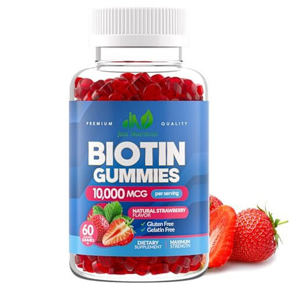 Biotin 10,000mcg Gummies for Hair Growth, – 2x Maximum Strength Biotin: Each gummy provides 10,000mcg of biotin – Image 1