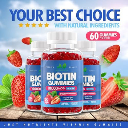 Biotin 10,000mcg Gummies for Hair Growth, – Strengthens Nails: Regular intake of biotin can help reduce – Image 7