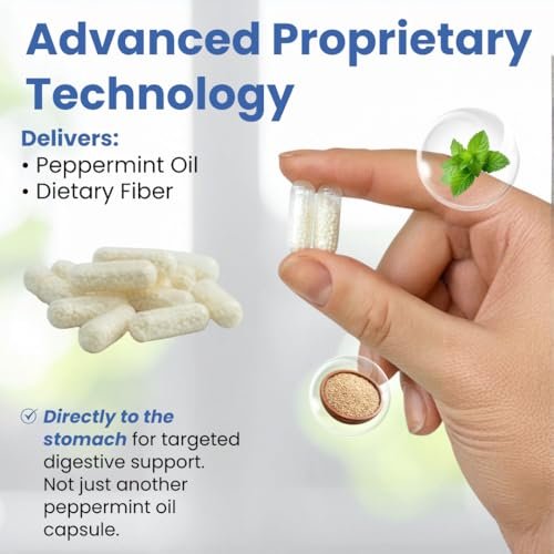 GutCalm - IBS Relief - Peppermint Oil Capsules - Bloating, Gas, Constipation and Digestive Comfort Supplement - 12/ct - görsel 8