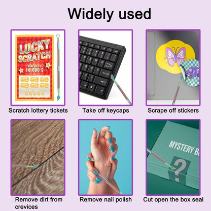 3PCS Lottery Ticket Scratcher Tool, Metal Lottery Scratcher Tool, Lotto Scratcher Label Scraper for Lottery Ticket, Multi-Use Scraping Tool for Tickets Stickers Labels Films, Scratch Off Tool