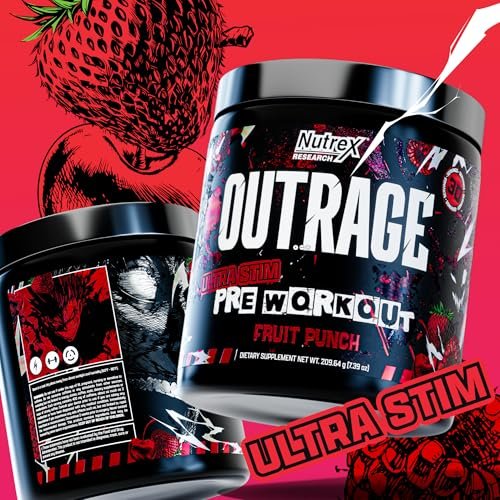 Outrage Ultra HIGH STIM Pre-Workout Powder for Men Fruit Punch | 400mg Caffeine, L-Citrulline, Beta-Alanine, Creatine | Extreme Energy, Focus, Strength & Endurance | 30 Servings - görsel 9