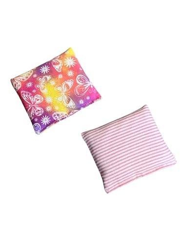 HOME COMFORT Ultra Mini Microwavable Heating & Cooling Pads - 100% Natural Rice 2-Pack (4.5” X 5”) (Pink Combo 3) - görsel 2