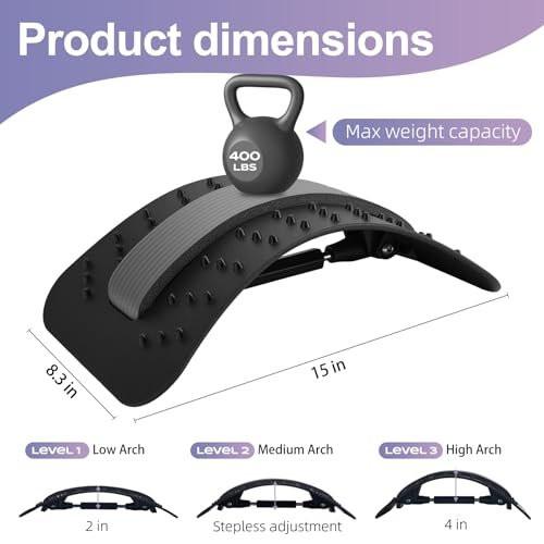 YAJIACLONE Back Stretcher for Lower Back, Adjustable Lumbar Support Board, Manual Spine Stretch Tool for Daily Use, Portable Device (Not a Massage Device) - görsel 10