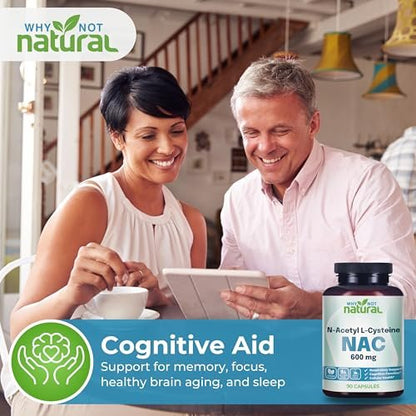 NAC Supplement 600 mg, N-Acetyl Cysteine Capsules, Pure N-Acetylcysteine, No Filler